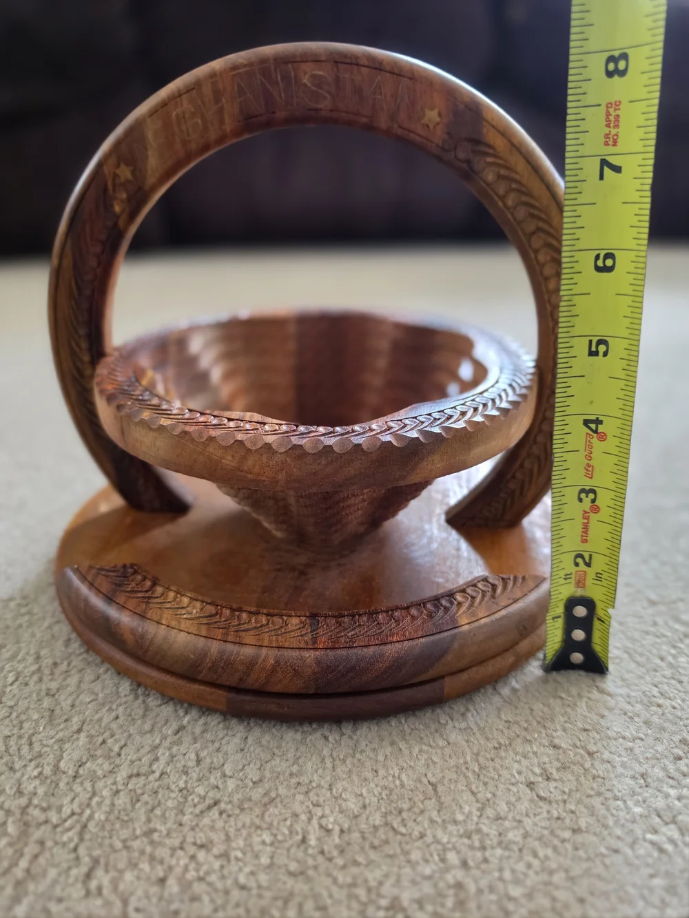 Set Of 2 Vtg Hand-Carved Wooden Collapsible Baskets/ Trivets